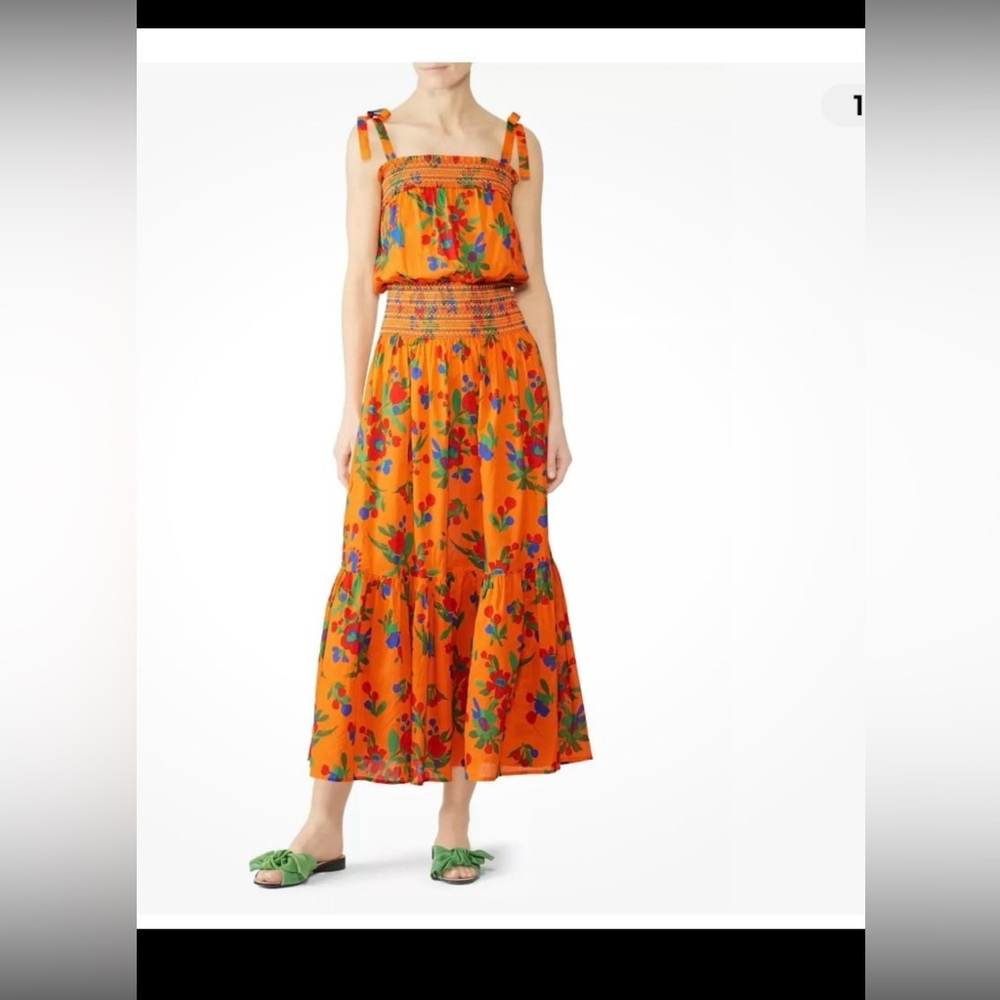 Tory Burch Printed Smocked Dress. Size S.